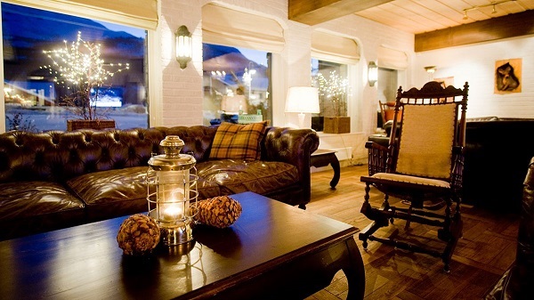 Hotellobbyn p� Skogstad hotell i Hemsedal.